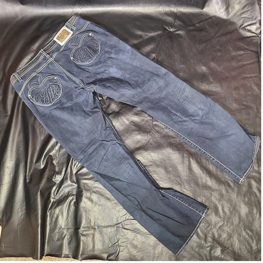 Y2K Apple Bottom denim jeans with apple-shaped pockets size 16